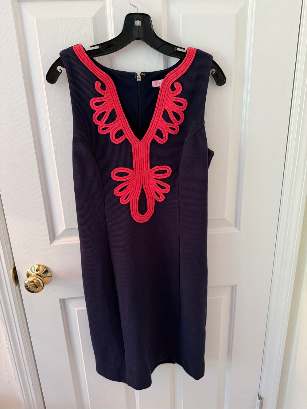 Lilly Pulitzer Navy Dress with Pink Trim